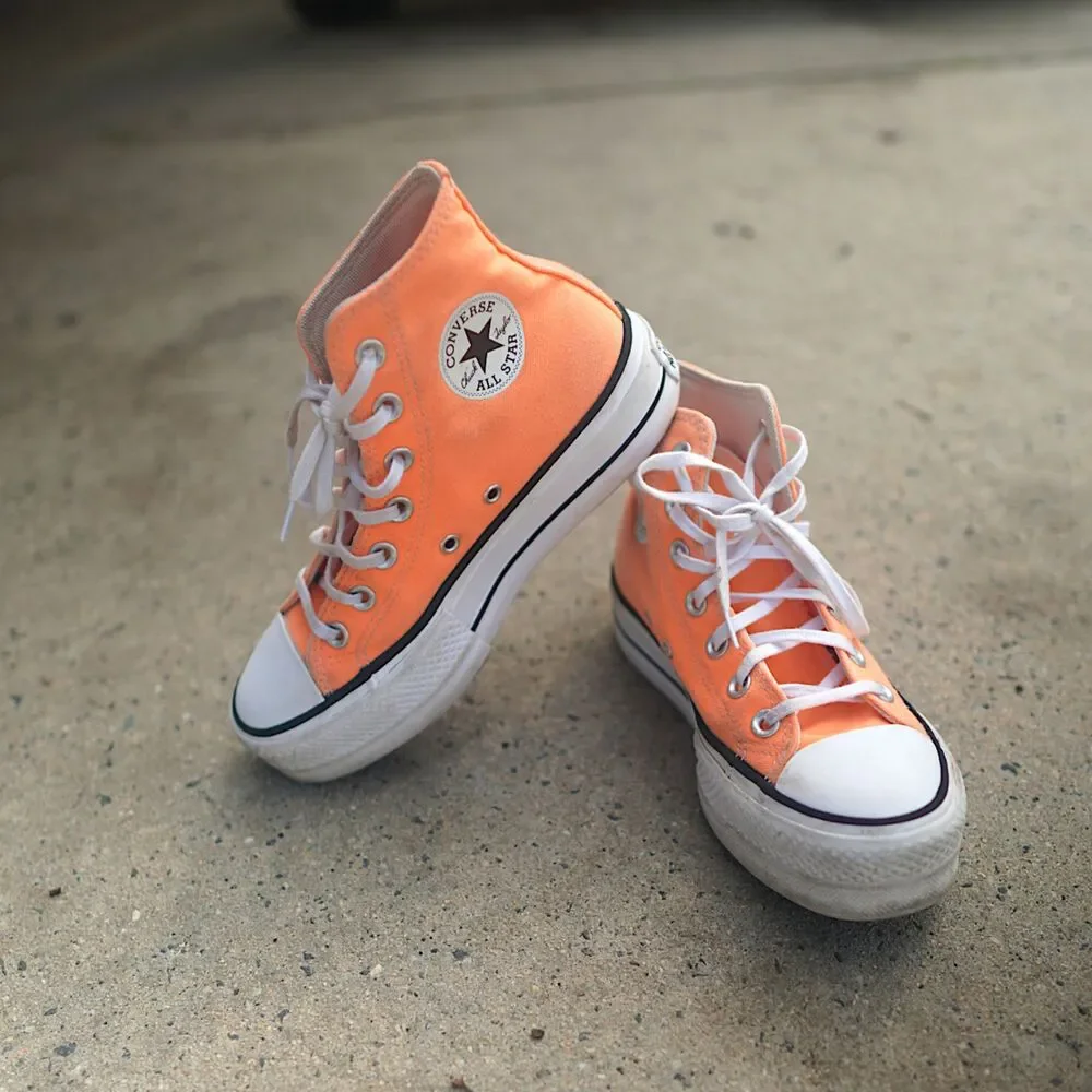 Converse Chuck Taylor All Star Lift High Top Peach Beam Orange Platform Women 5